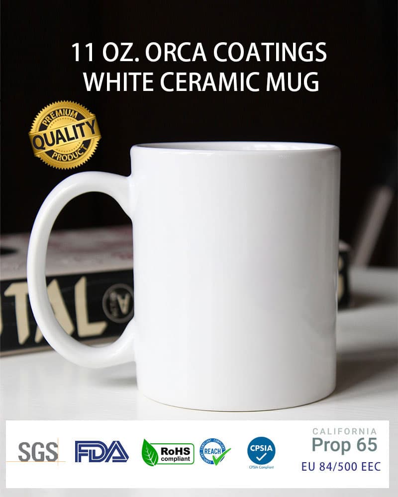 11 oz white Mug by Orcacoatings
