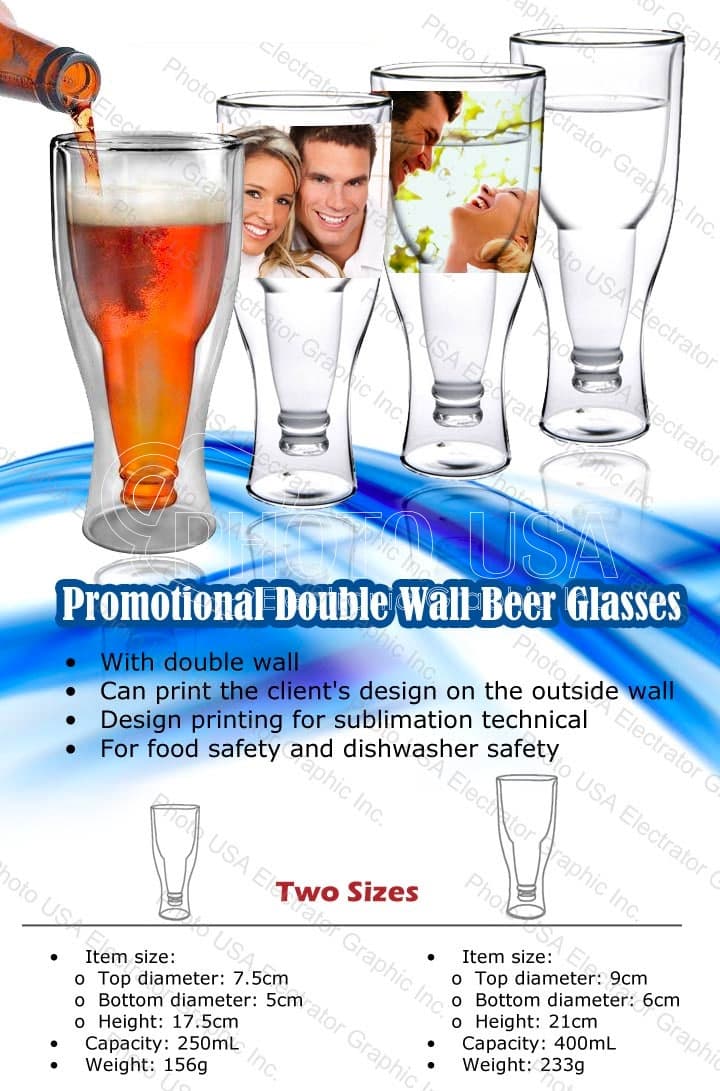 Promotional Double-Walled Beer Glass