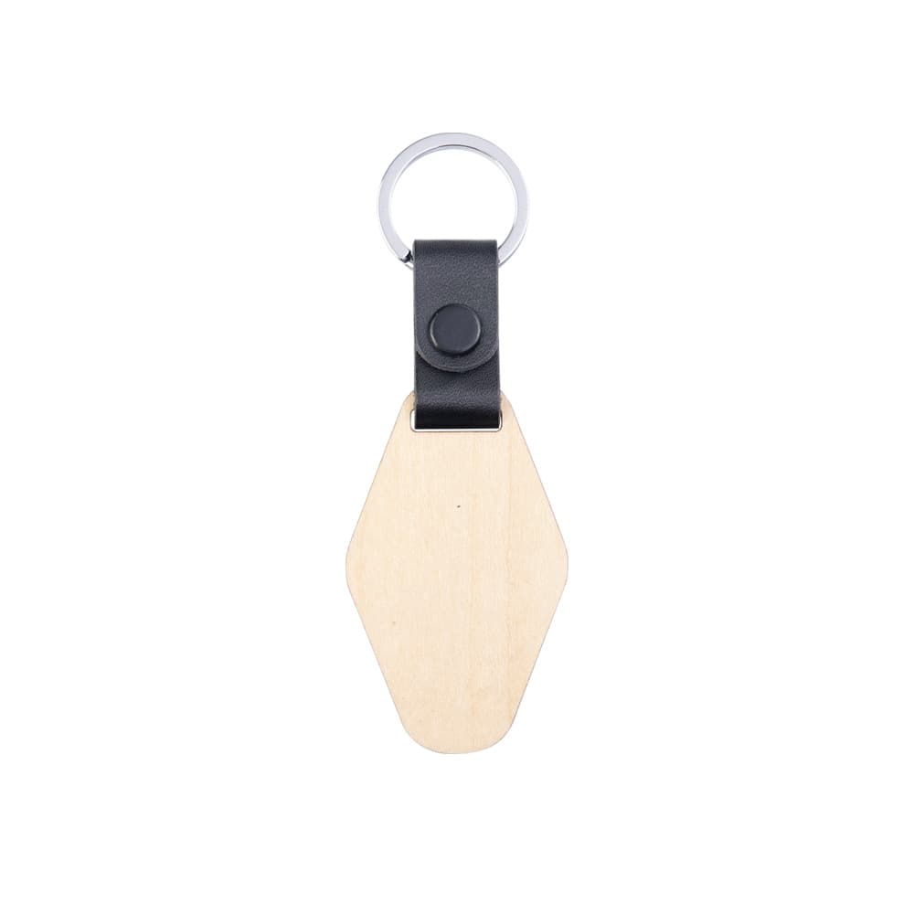 Engraving Wooden Keychains with PU Strap