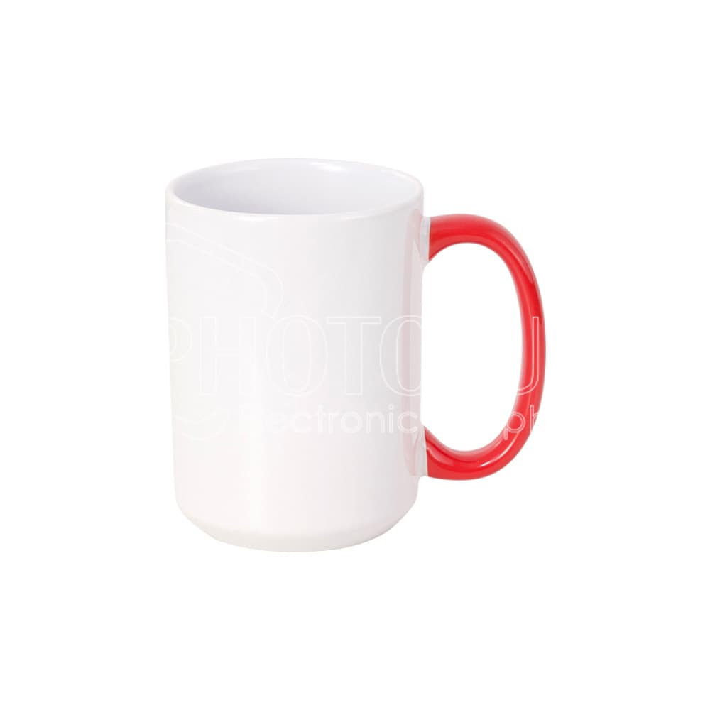 15 oz. Sublimation Ceramic Mug with Colored Handle