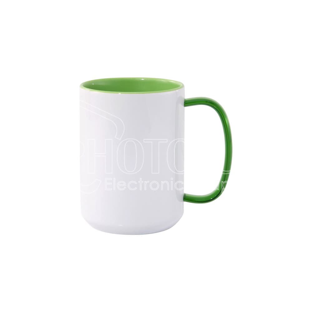 15 oz. Sublimation Inside & Handle Colored Ceramic Mug with Glass Handle