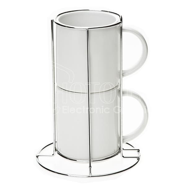 Photo Mug Set with Metal Stacking Frame
