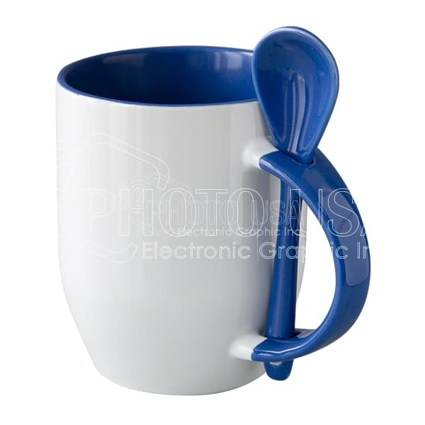 12 oz. Personalised Two-Tone Mug with Colorful Spoon