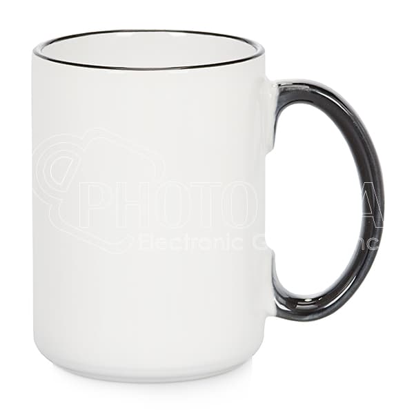 15 oz. Sublimation Two-Tone Mugs - Handle, Rim
