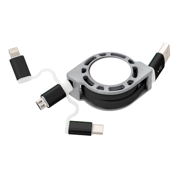 Sublimation Retractable 3-in-1 USB Charging Cable