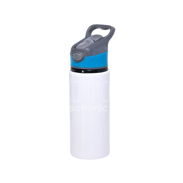 600 ml Sublimation Single-Walled Stainless Steel Sports Water Bottle with Colored Flip-Top Lid