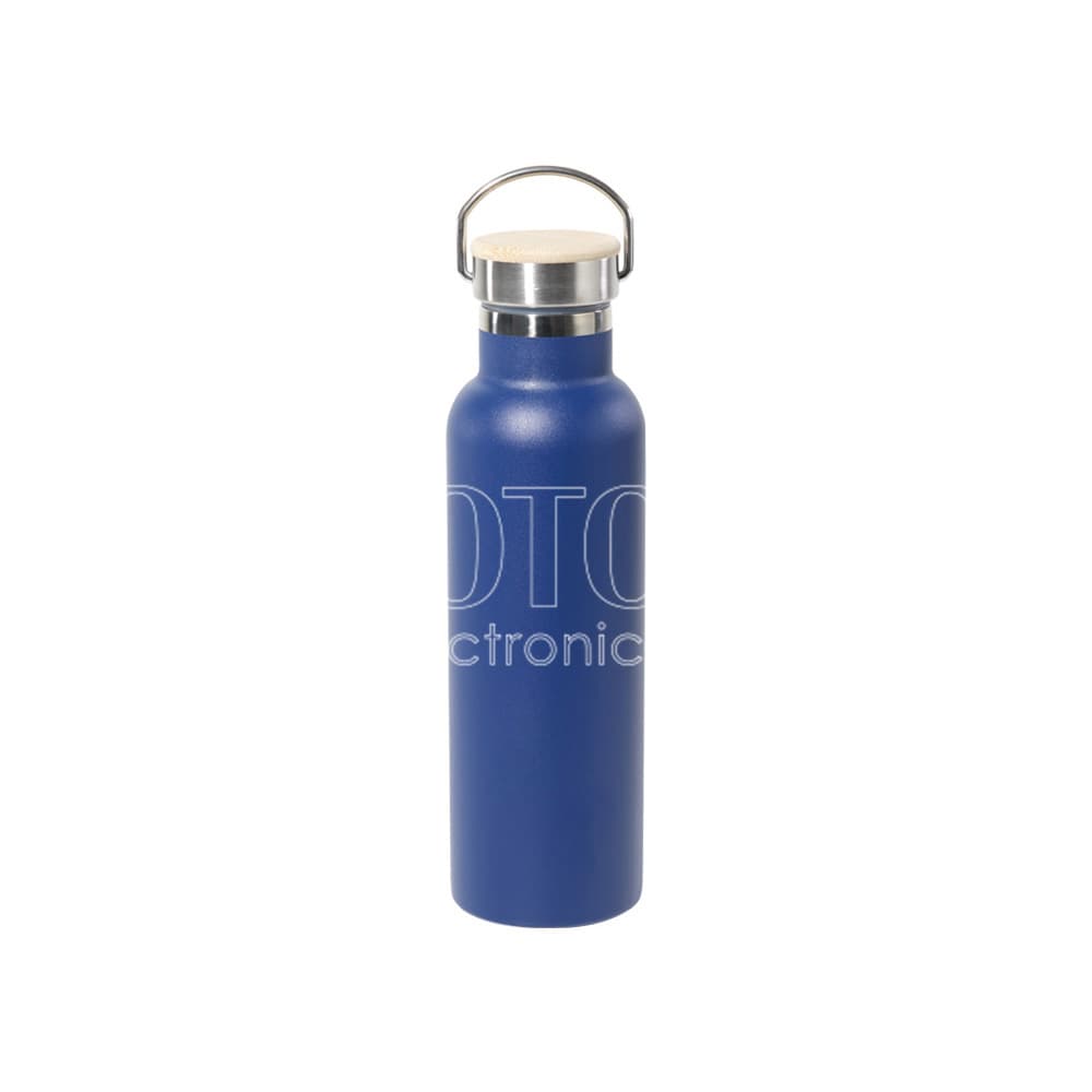 600 ml Colored Powder Coated Stainless Steel Water Bottle with Bamboo Lid for Laser Engraving and UV Printing