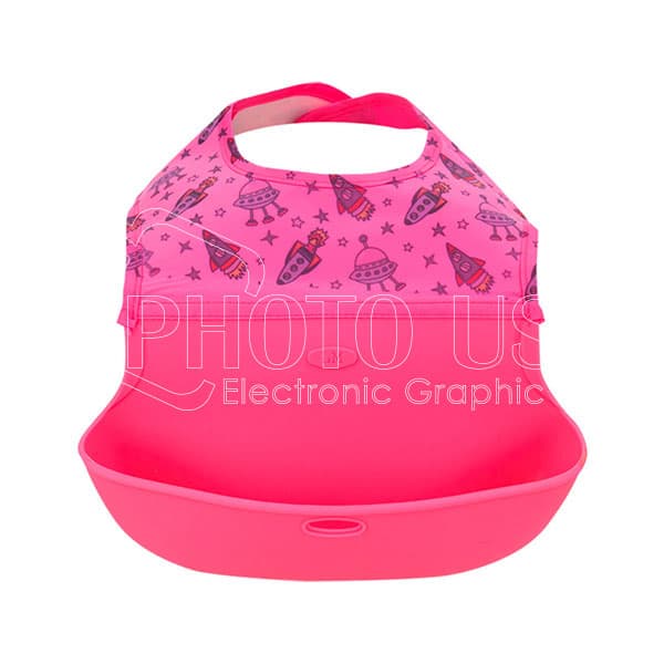 Personalized Silicone Baby Bib with Food Catcher Pocket