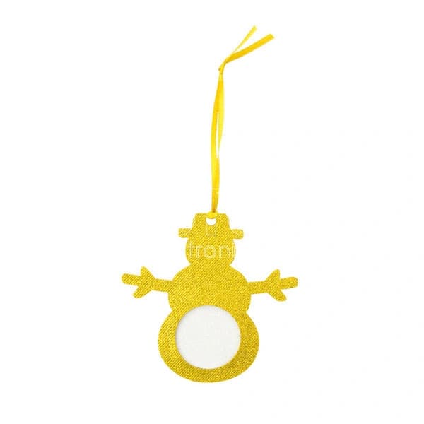 Sublimation Gold Light Glitter Felt Christmas Ornaments