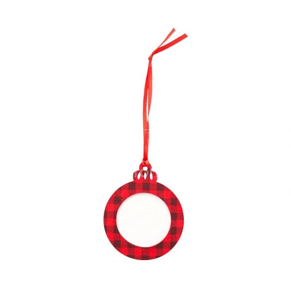 Sublimation Felt Buffalo Plaid Christmas Ornaments