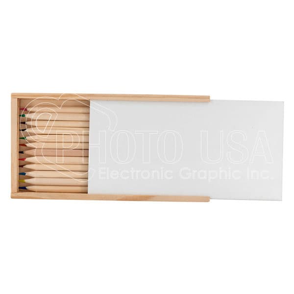 Personalized Pinewood Pencil Case with Pinewood Color Pencils
