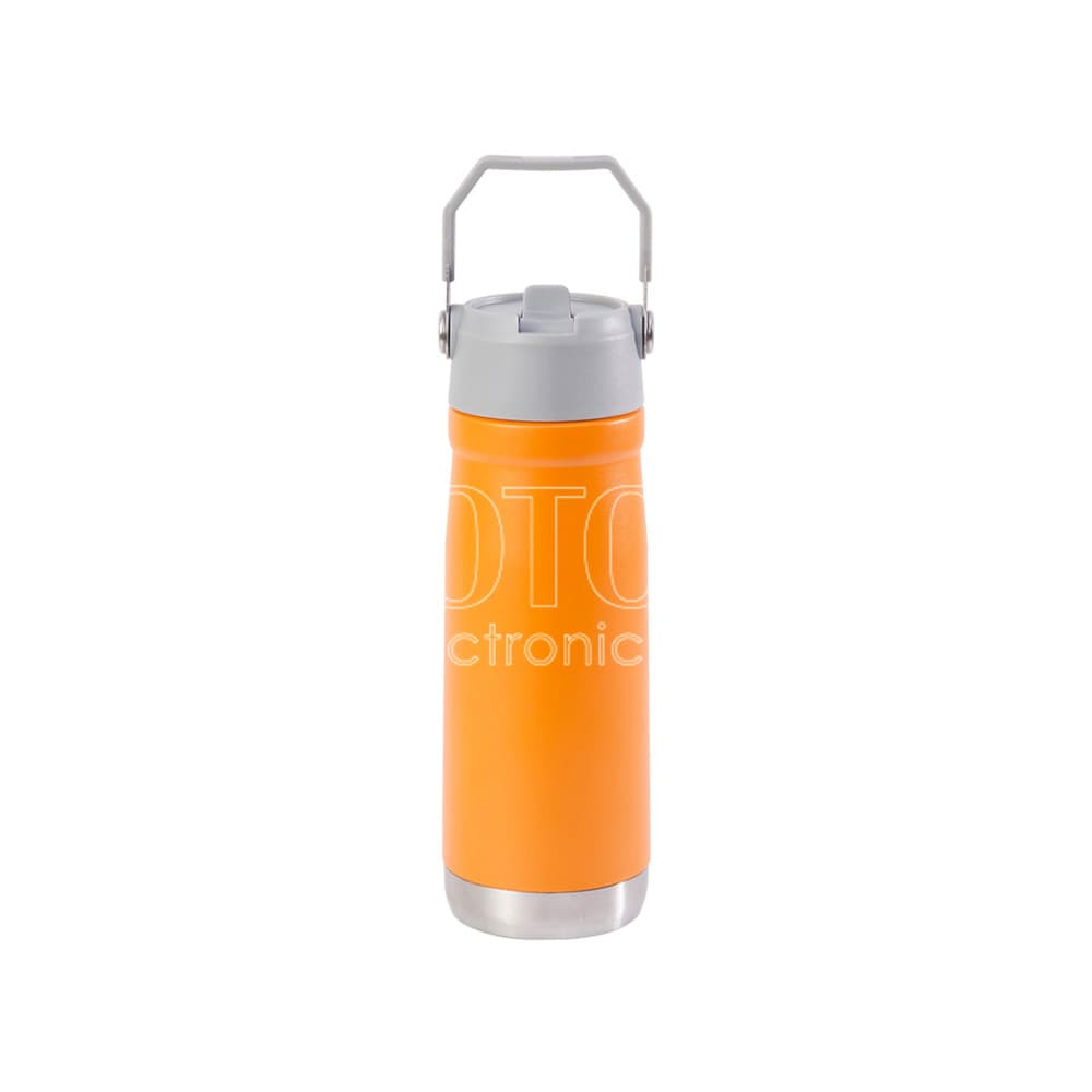 650 ml Powder Coated Stainless Steel Sports Water Bottle with Straw Lid