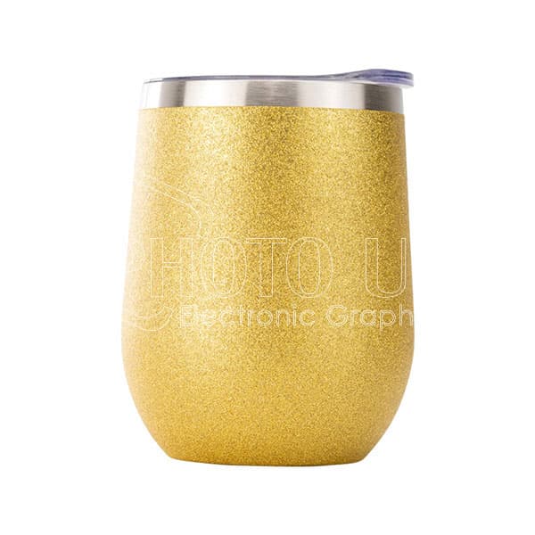 12 oz. Sublimation Glitter Stainless Steel Stemless Wine Cup
