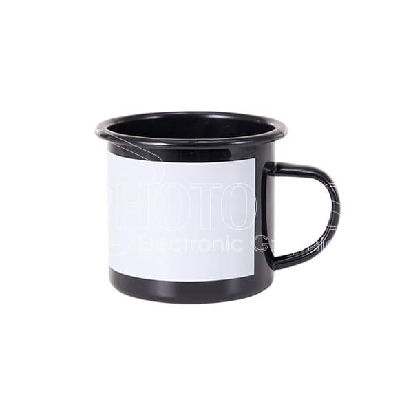 Sublimation Black Enamel Mug with White Patch