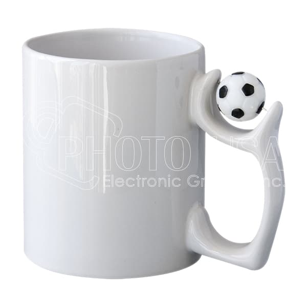 11 oz. Sublimation White Mug with Football/Basketball