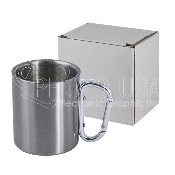 8 oz. Silver Stainless Steel Carabiner Mug