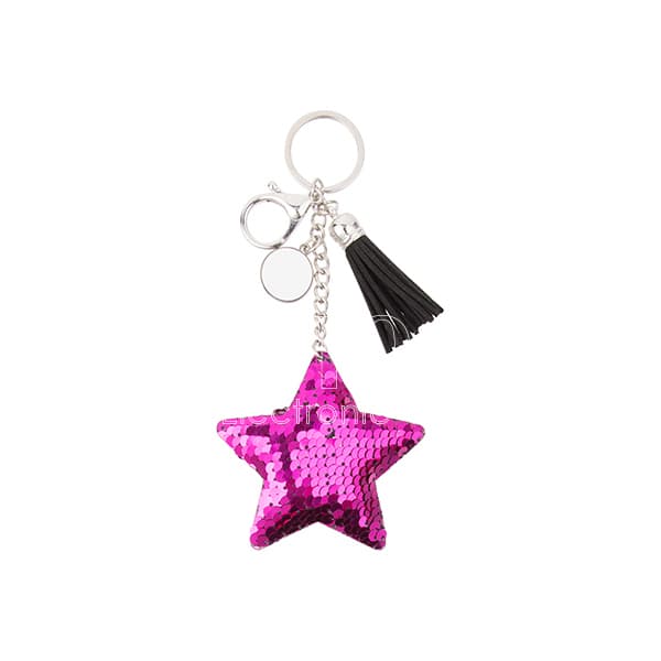 Flip Sequin Keychain w/ Tassel and Insert