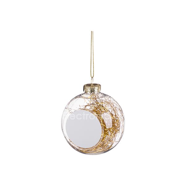 Sublimation Plastic Christmas Bauble with Colored Strings