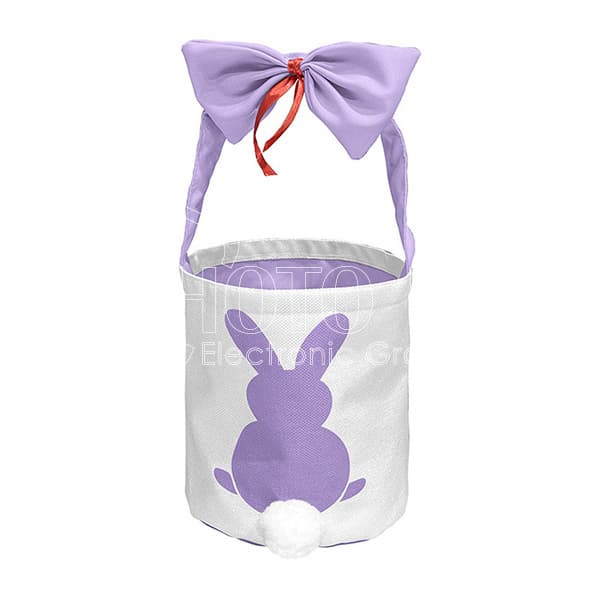 Sublimation Colored Easter Bunny Basket with Bowknot and Bunny Tail