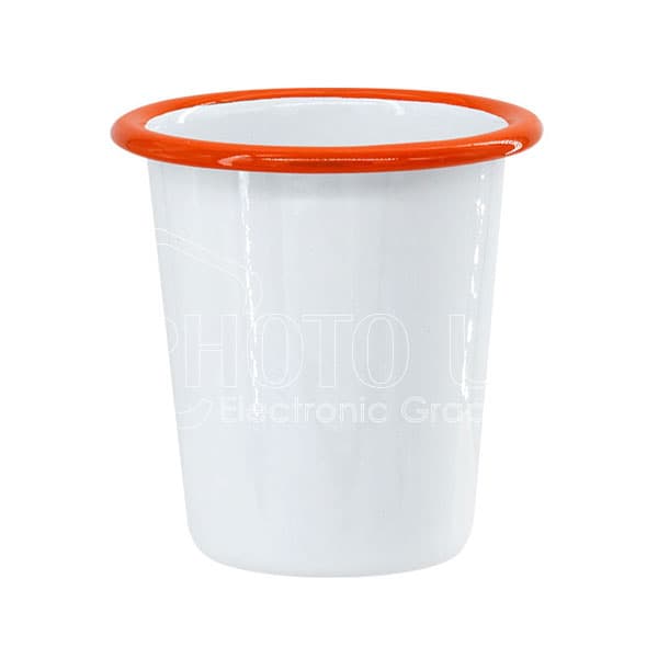 310 ml Tapered Enamel Cups with Colored Rim