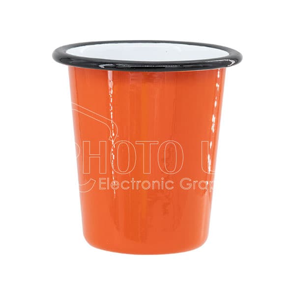 115 ml Colored Tapered Enamel Cups with Black Rim