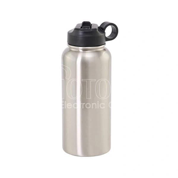 950 ml Sublimation Stainless Steel Sports Vacuum Bottle with Built-in Straw and Finger Loop Handle