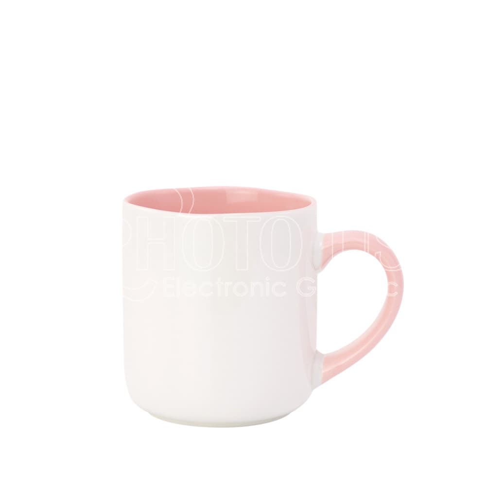 17 oz. Sublimation Flower-Shaped Rim New Bone China Coffee Mug with Colored Inside and Handle