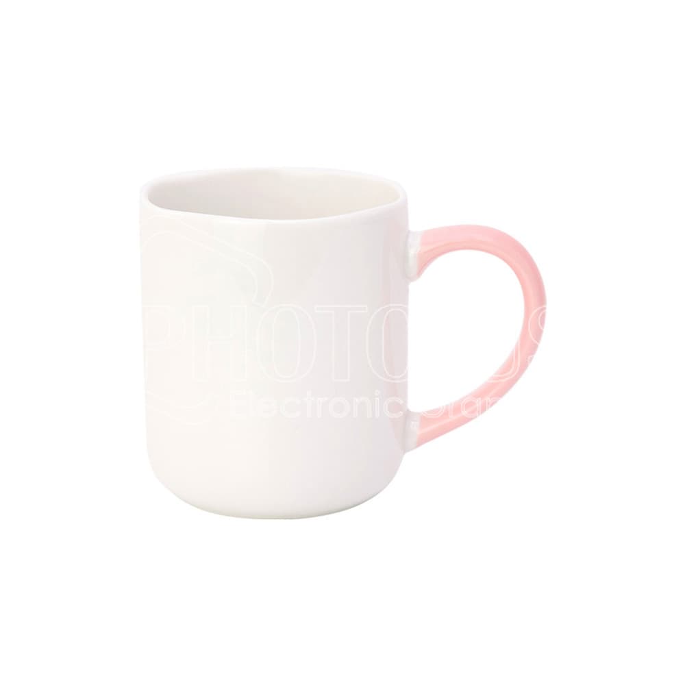 13 oz. Sublimation Flower-Shaped Rim New Bone China Coffee Mug with Colored Handle