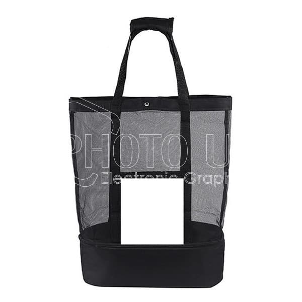Sublimation 2-in-1 Mesh Beach Bag with Insulated Cooler Bag Compartment