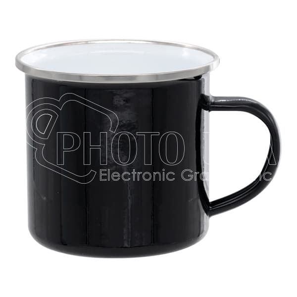 6 oz. Colored Enamel Mugs w/ Silver Rim