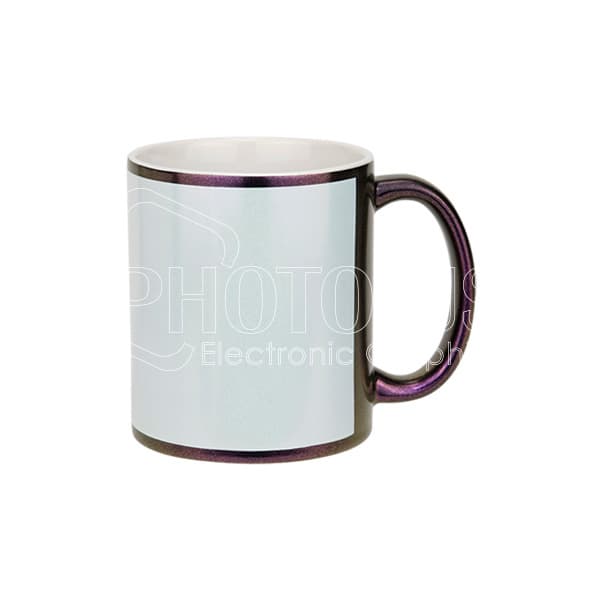11 oz. Sublimation Neon Glow Paint Mug with White Patch