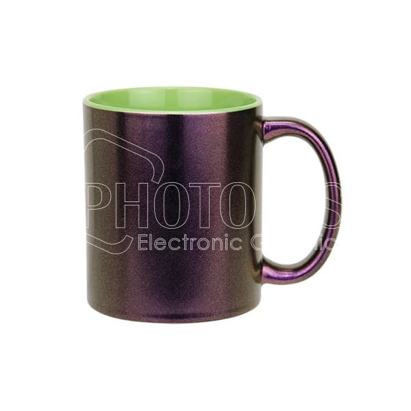 11 oz. Sublimation Neon Glow Paint Two-Tone Mug (Purple Outside)