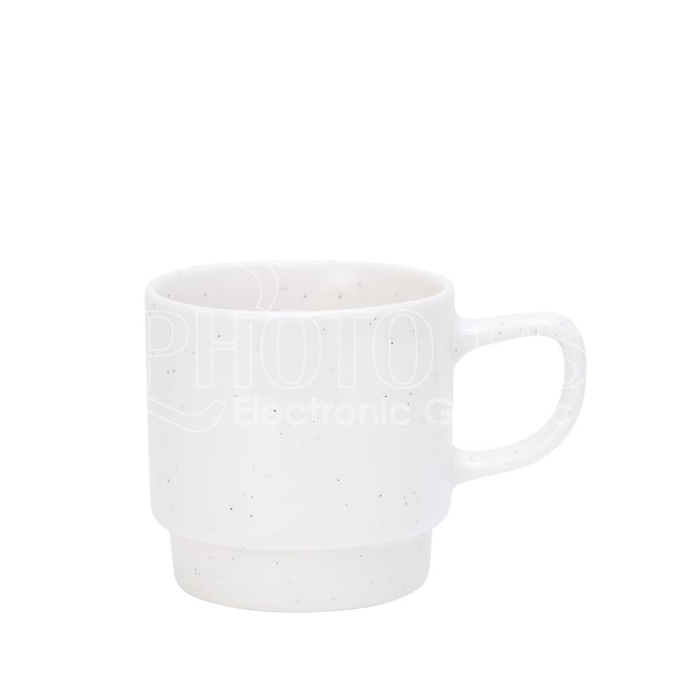 Sublimation New Bone China Stackable Dotted Black & White Coffee Mugs