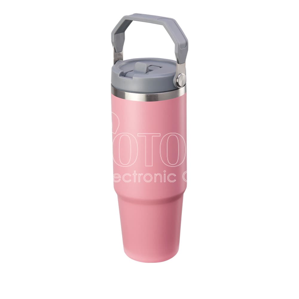 30 oz. Colored Matte Stainless Steel Travel Mug with Handle Lid