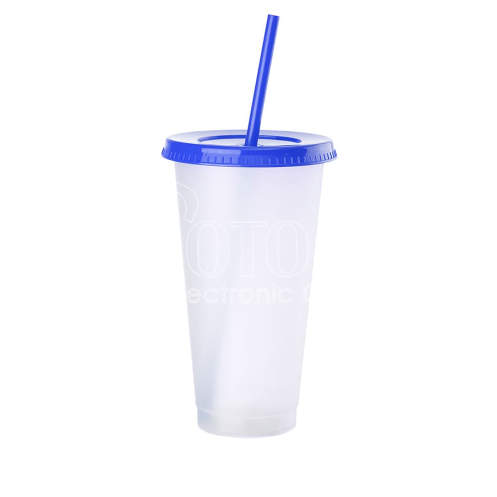 700 ml UV Printing Cold Color Changing Plastic Cup with Lid and Straw
