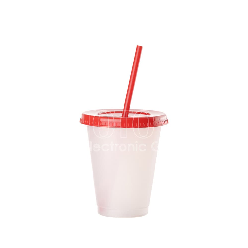 450 ml UV Printing Cold Color Changing Plastic Cup with Lid and Straw