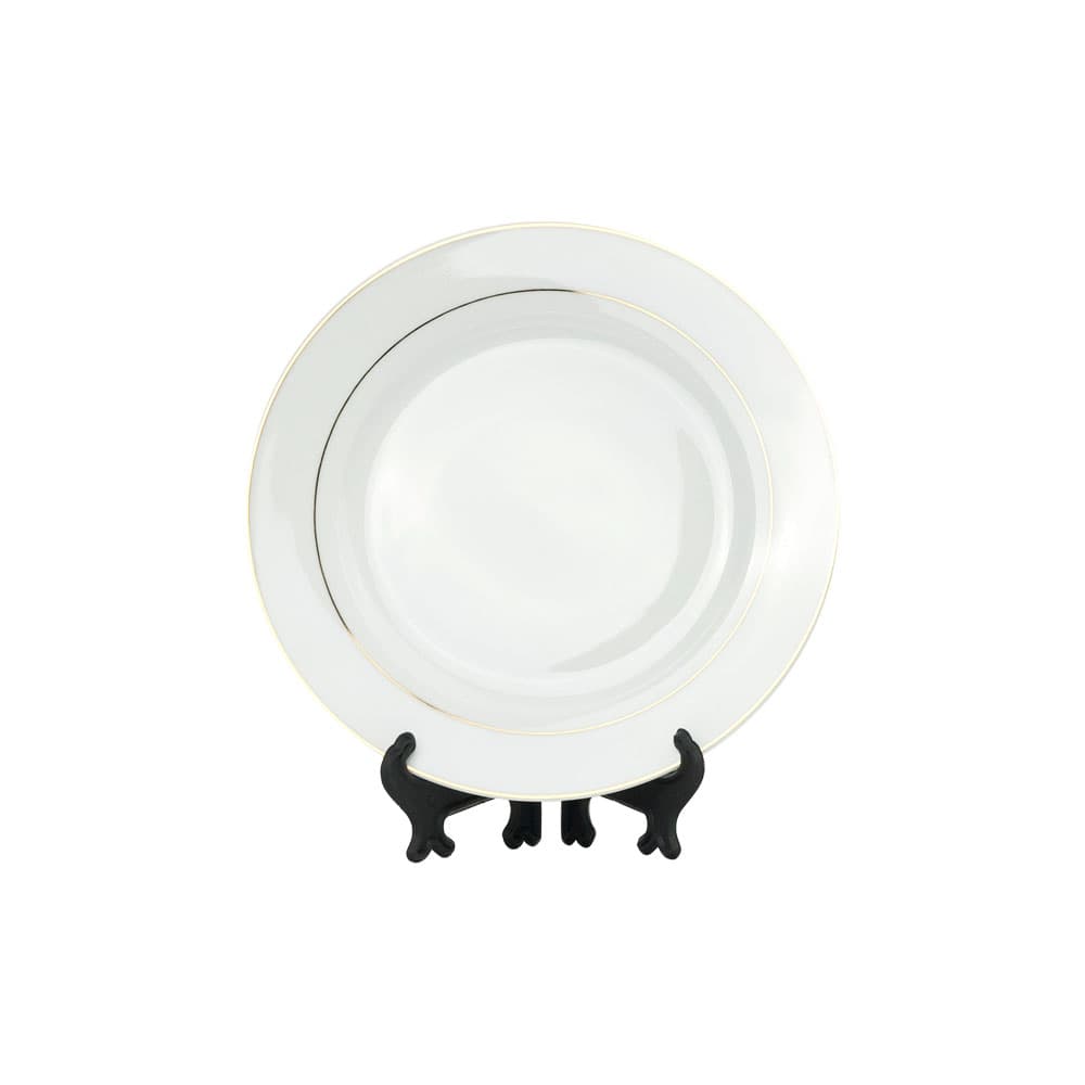 Sublimation White Ceramic Dinner Plates with Gold Rim