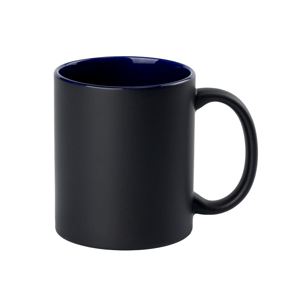 Customizable Matte Black Ceramic Mug with Colored Interior