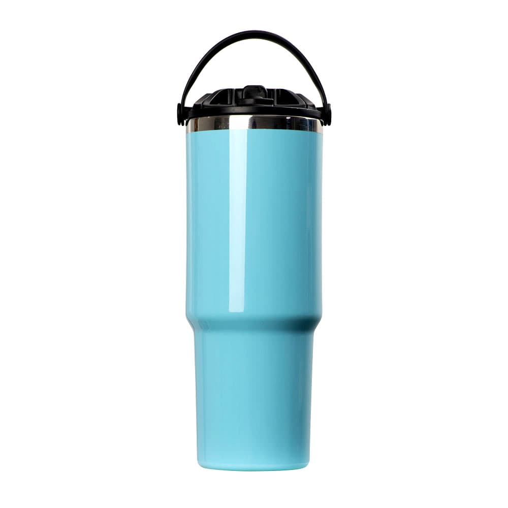 Sublimation Coloured Stainless Steel Tumbler with Double Drink Handles and Lid-20/30oz