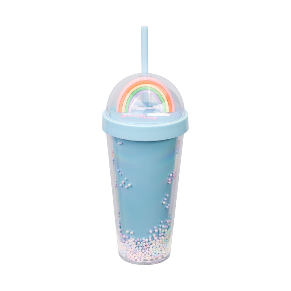 400ml Custom UV Printed Rainbow Double Wall Tumbler with Straw and Lid