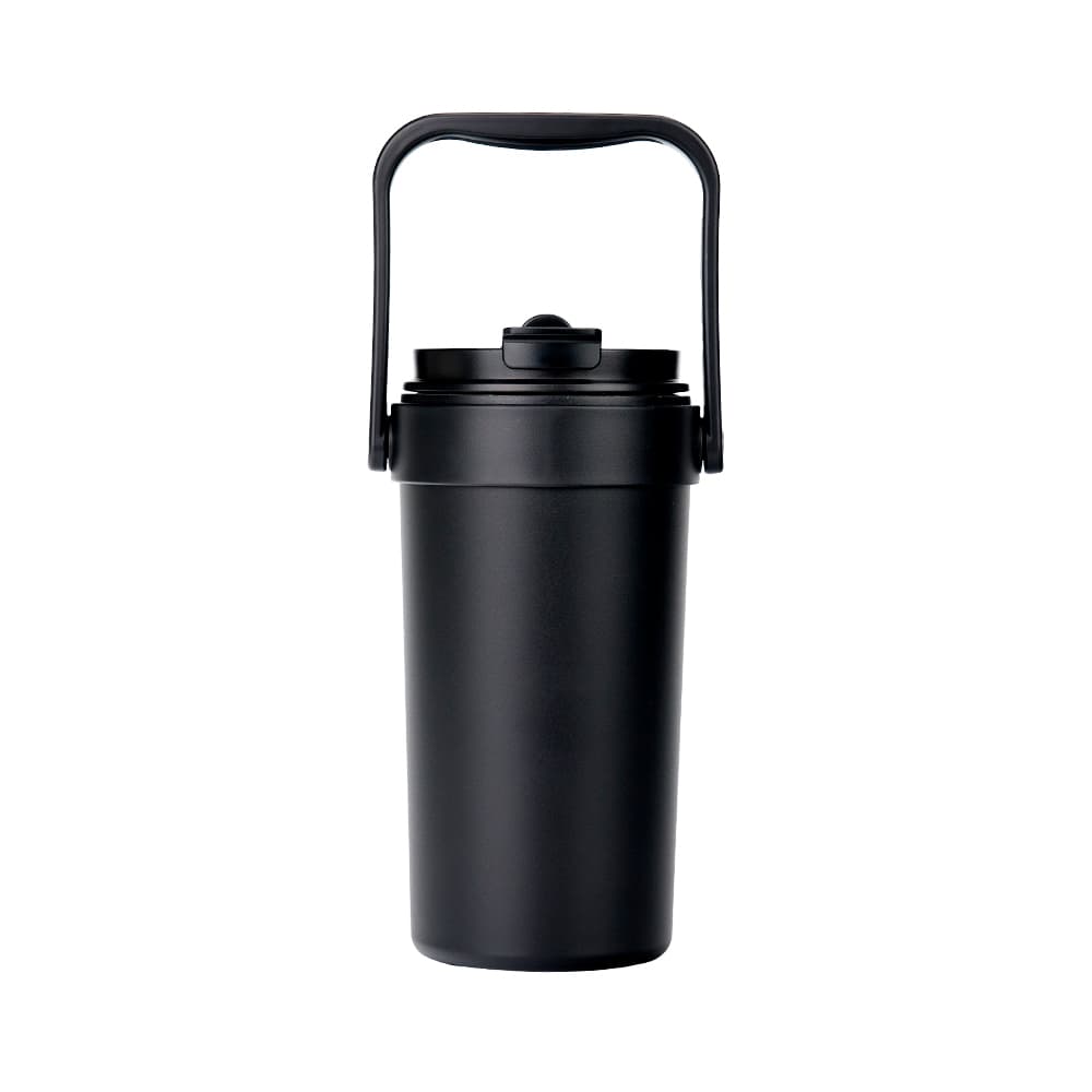 Dual-Lid Travel Tumbler with Handle & Straw for UV Sticker