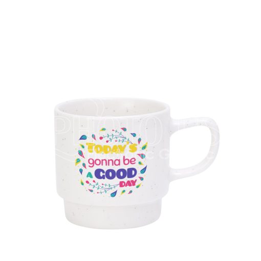 sublimation stackable black and white coffee mugs