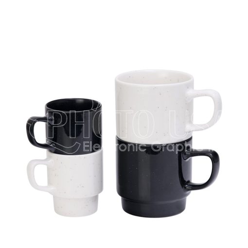 sublimation stackable black and white coffee mugs
