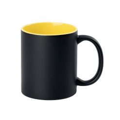 Customizable Matte Black Ceramic Mug with Colored Interior