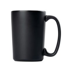 Matte Black Tapered Ceramic Mug with Bright Interior