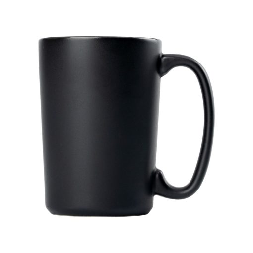 Matte Black Tapered Ceramic Mug with Bright Interior