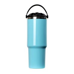 This custom tumbler is crafted from high-quality, food-grade stainless steel.