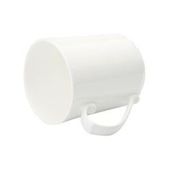 The mug features an elegant ivory white color that is typical of bone china.