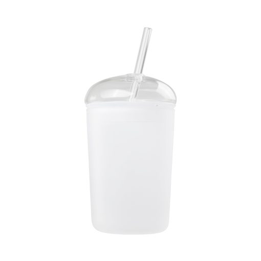 450ml Sublimation Frosted Borosilicate Glass Tumbler with Lid