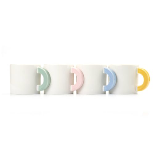 pink, blue, yellow and mint green
